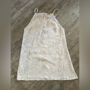 Lungo L’Arno 100% Linen White Mini Dress Made in Italy Sz L LIKE NEW